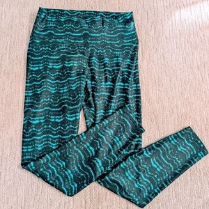 Fabletics Green Blue Patterned Leggings Medium